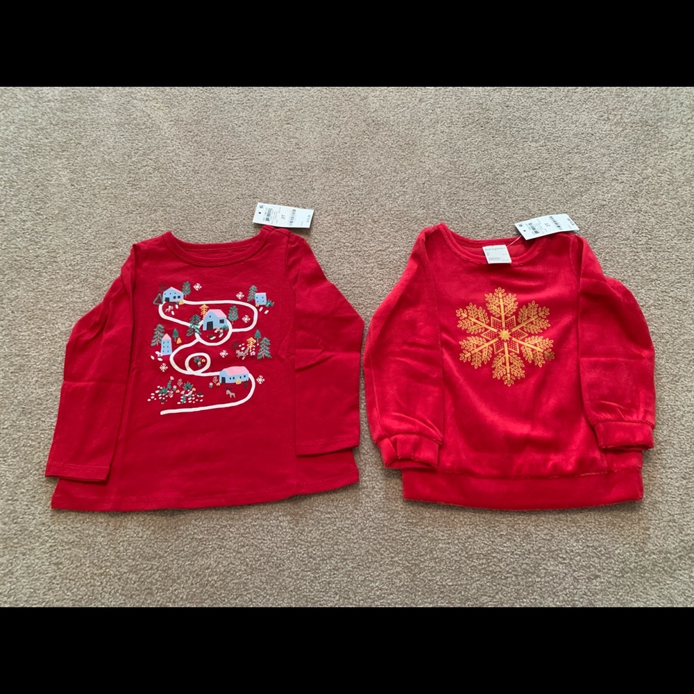 Beautiful girls holiday shirts,2t,$30